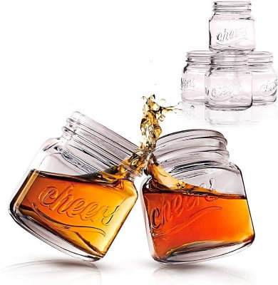 2 full mason jar shot glasses
