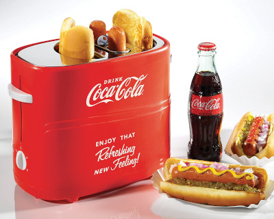 Nostalgia Coca-Cola 2 Buns hot dog toaster