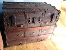 Wooden vintage storage trunk